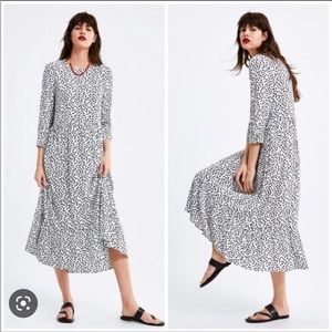 ZARA B&W Polka Dots Dress